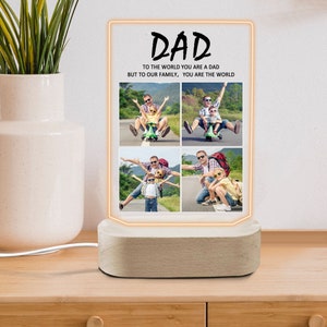 Personalized Photo Night Light, Custom Father's Day Acrylic Light Plaque, Night Light With Photo ...