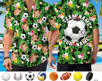 Personalized Face Soccer Hawaiian Shirt: 2026 World Cup USA Hawaii Shirt, Sports Fan Shirts