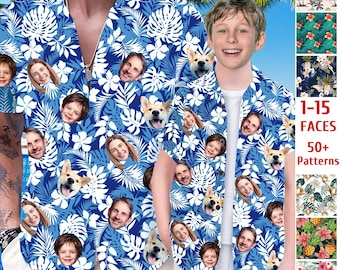Personalized Face Hawaiian Shirt: Picture Tropical Shirt, Photo Vacation Shirts, Beach Hawaii Outfits