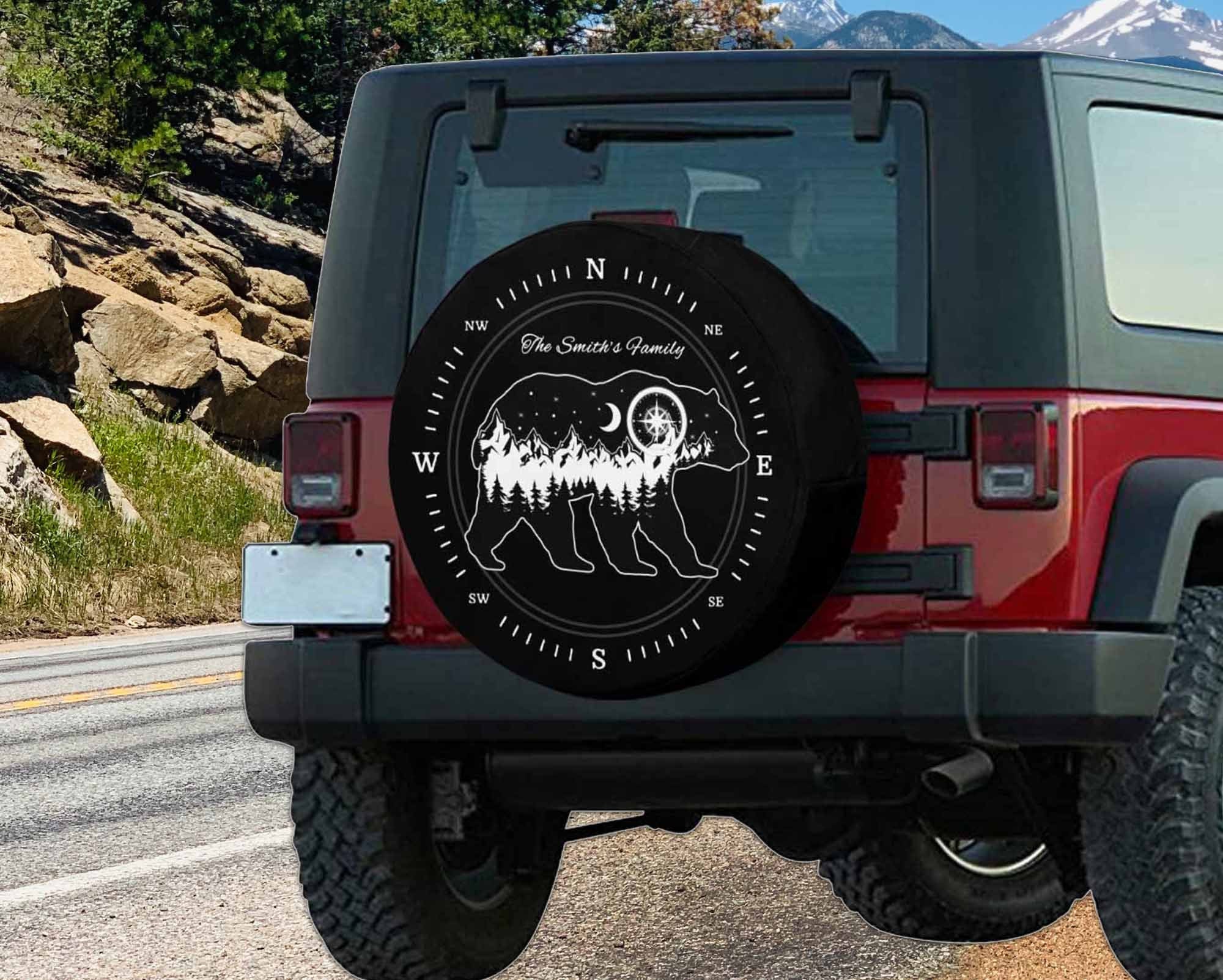 桜舞う季節 Tire Cover Central Bigfoot with Full Moon Spare tire Cover (MENUで タイヤサイズ/バックアップカメラオプションを選択)