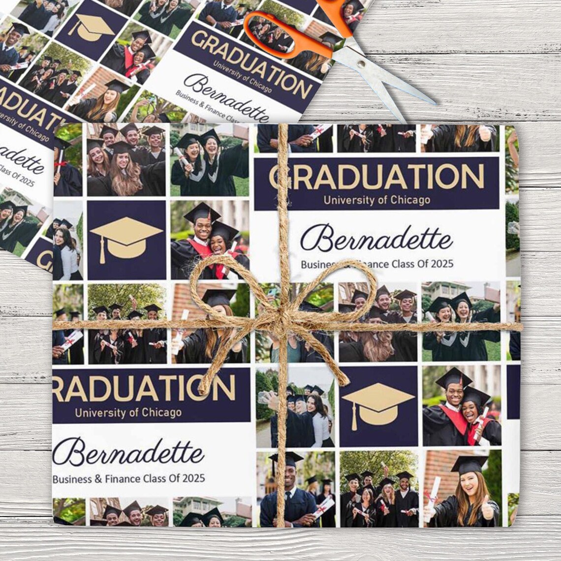 Custom Graduation Photo Wrapping Paper, Personalized Gift Wrap - Etsy