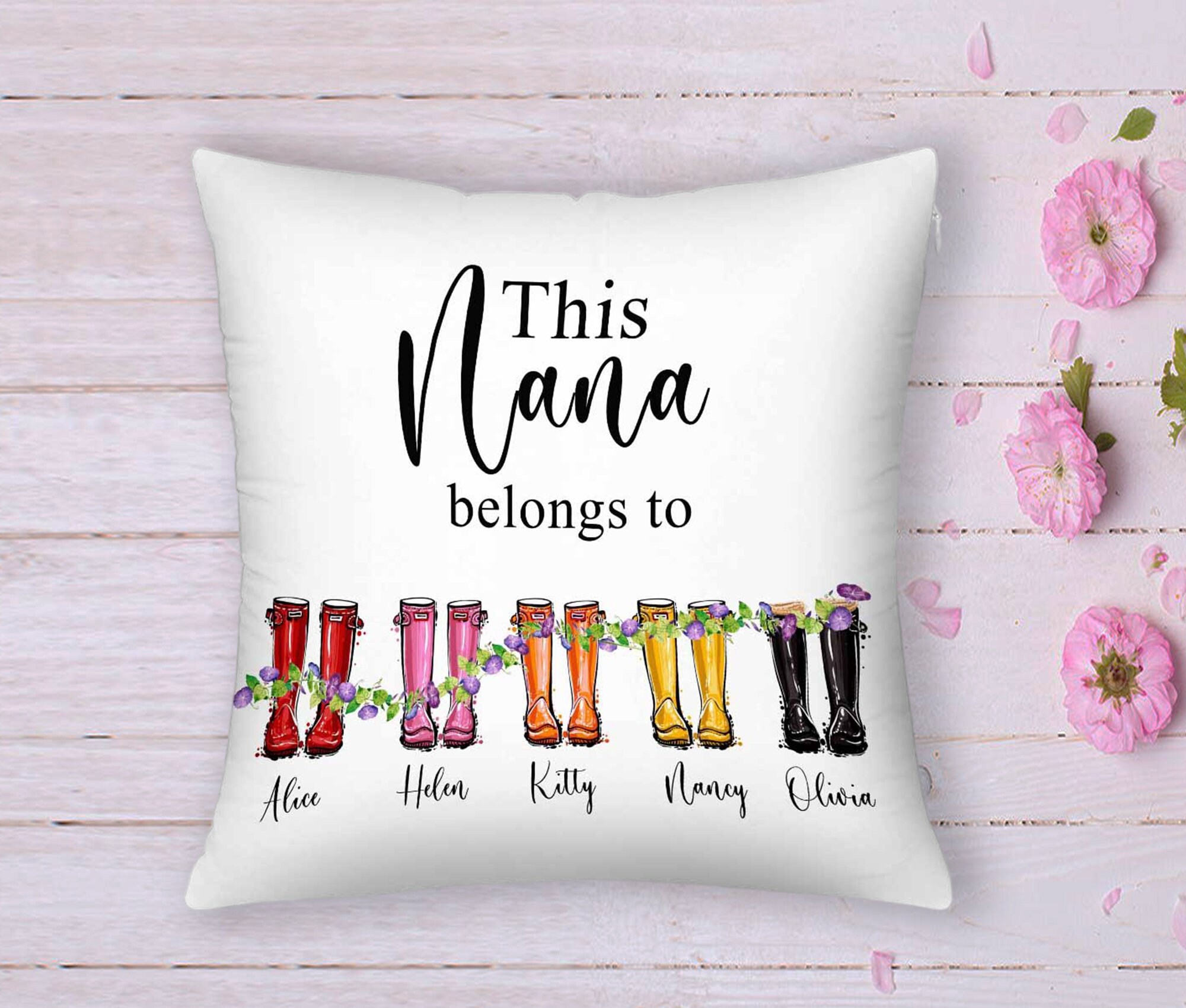 Personalized Name Pillowcase Custom Nana Mom Gift Cushion Etsy