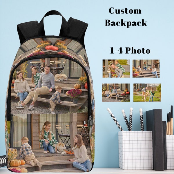 Custom Photo Backpack, Personalized Backpack for Kids and Adults, Custom Backpack, Picture on Backpack, Backpack Family Gift, Back to School