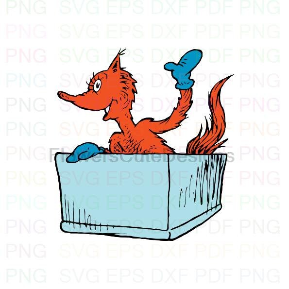 Fox In Socks In A Box Dr Seuss The Cat In The Hat Svg Dxf Eps Etsy