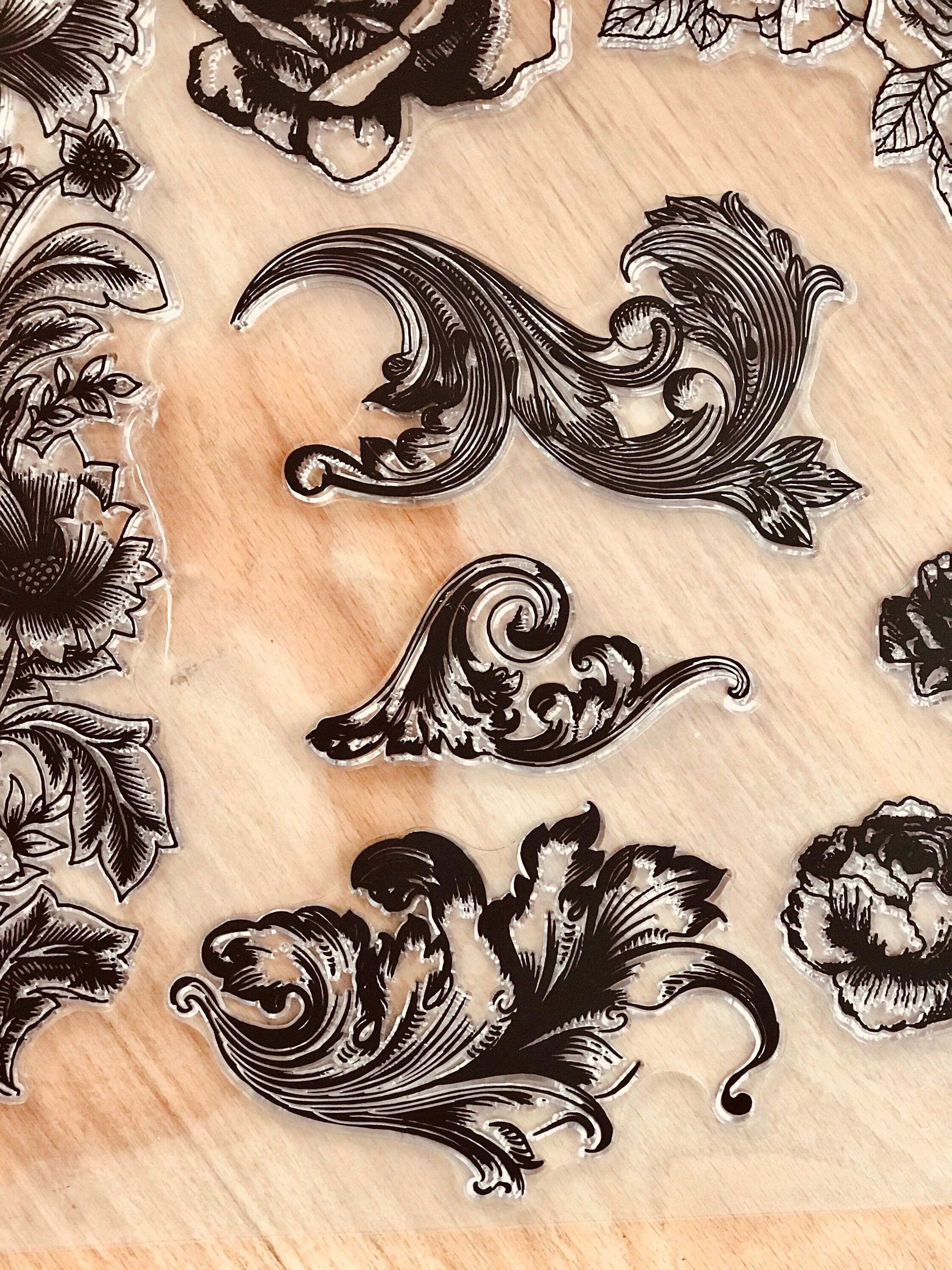 Decor Stamp, 12x 12, Clear Stamp Furniture, Retro Ornament, Vintage