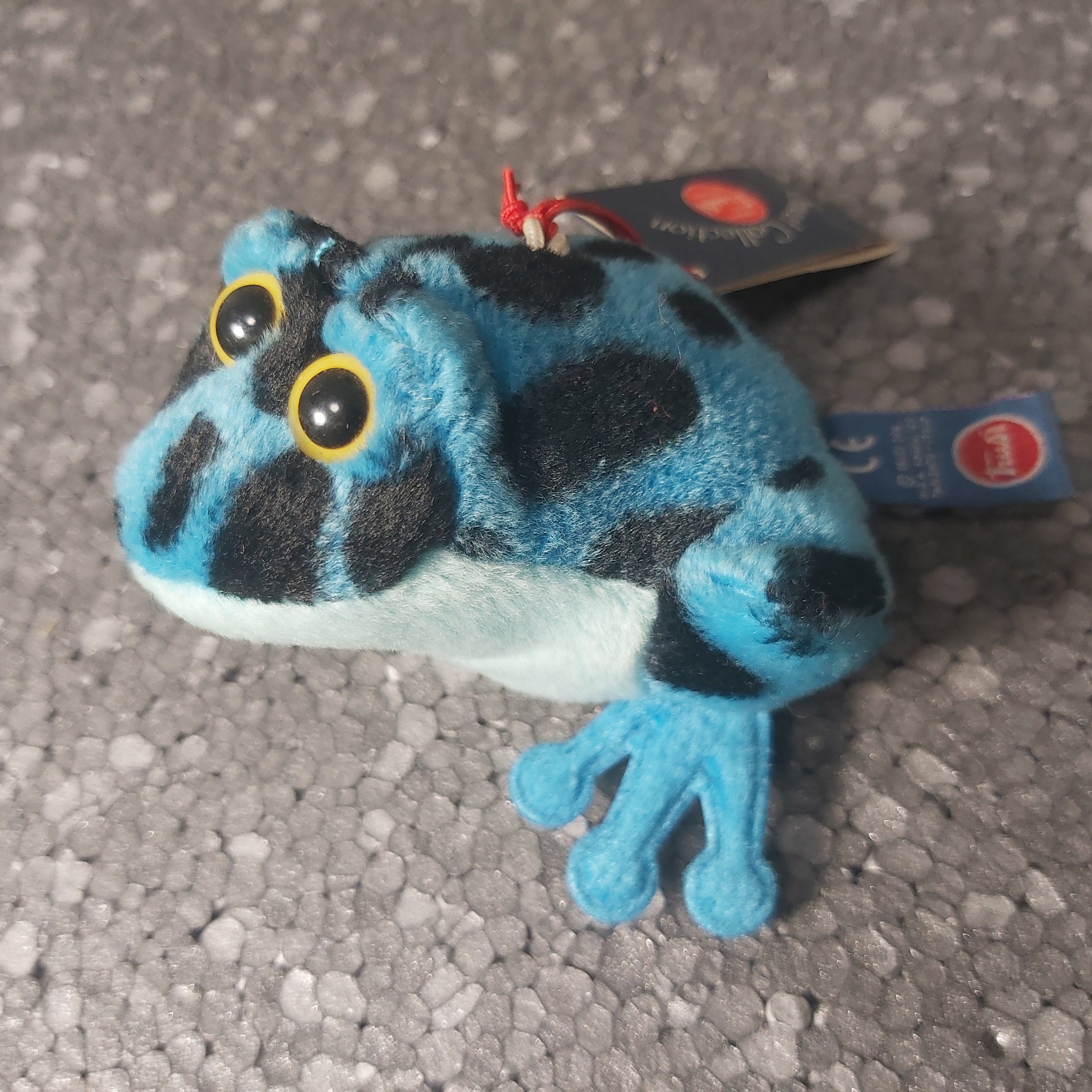 青いカエルのぬいぐるみ。Trudi ヴィンテージ。青いヤドクガエル
