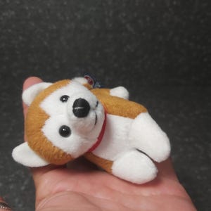 Dog Akita plush Trudi vintage. Small Akita puppy dog Trudi Sweet Collection. Akita stuffed animal. Akita Keychain plush. Shiba Inu Keychain