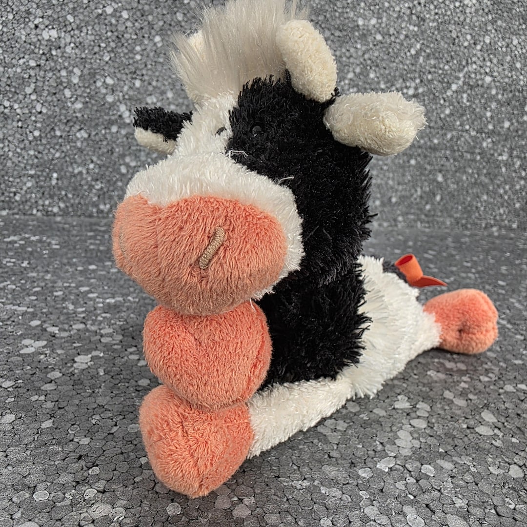 Floppy Cow Plush Vintage. Cow Trudi. Vintage Black White Cow Stuffed ...