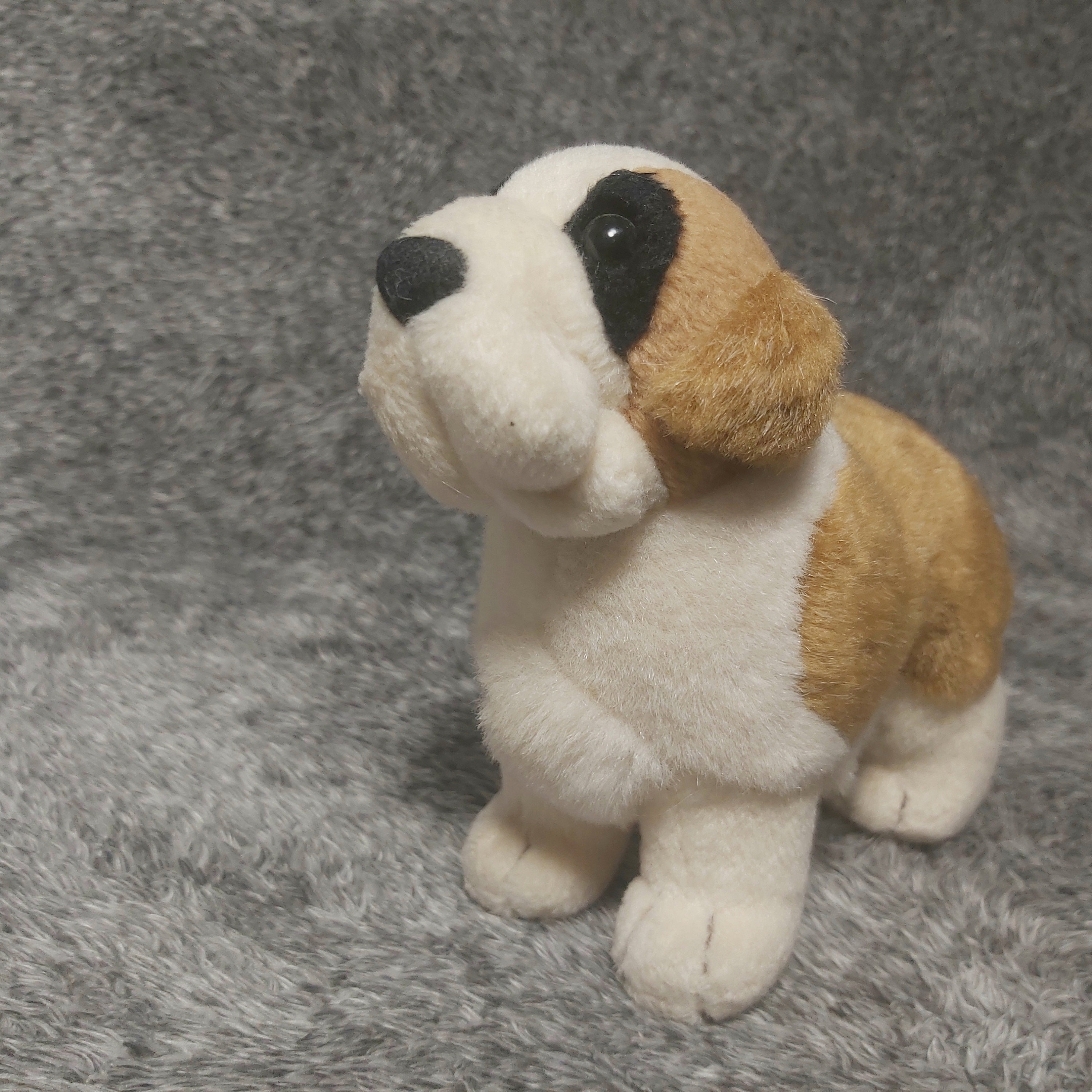 Realistic Dog Saint Bernard plush vintage. Trudi Saint Bernard puppy dog. Vintage Saint Bernard stuffed animal