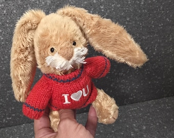 Trudi Bussiのカーリーバニー。ヴィンテージのウサギのぬいぐるみ