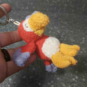 Keychain parrot plush. Funny parrot Trudi Sweet Collection. Parrot Keychain plush vintage. Parrot Stuffed animal vintage bird plush charm