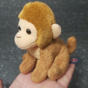 Keychain Monkey plush. Vintage Trudi. Baby Monkey stuffed animal. Monkey vintage plush Keychain Trudi Sweet Collection. Plush monkey charm