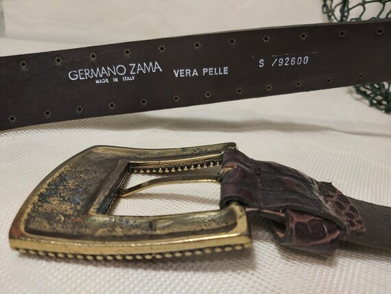 Germano Zama vintage belt. Burgundy vintage real … - image 4