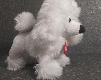 White poodle stuffed vintage. Dog poodle Trudi. Vintage plush poodle. Vintage puppy stuffed animal. Vintage White poodle puppy plush