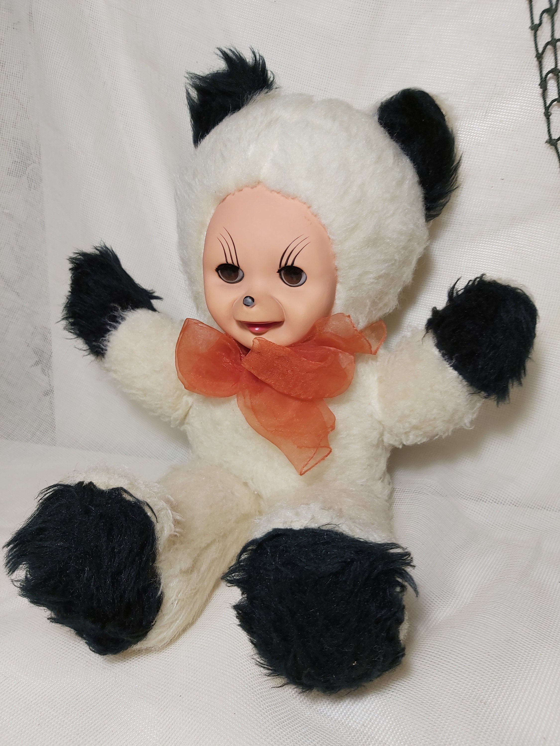 ビンテージ ラバーフェイス パンダ Vintage Rubber Face Doll Panda Bear 25cm (B581） - 2000toys