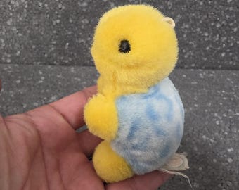Baby Turtle plush Trudi Sweet Collection Blue Yellow Turtle stuffed animal Plush turtle vintage Small turtle Keychain reptile plush charm