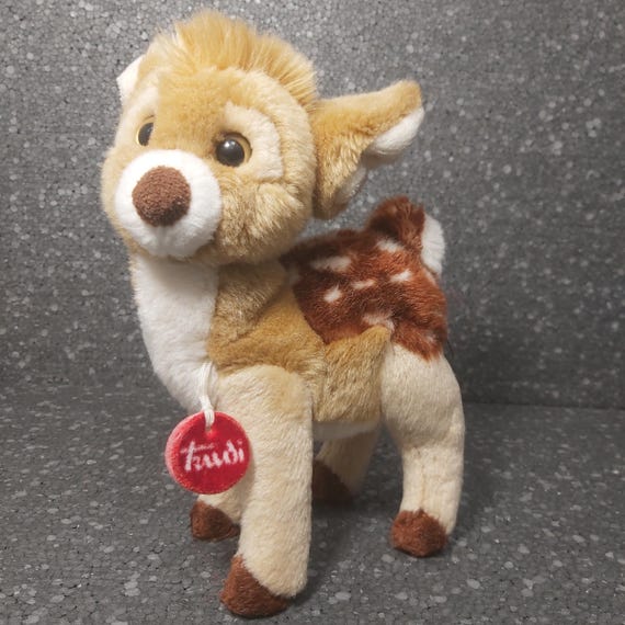 Cute Fawn Stuffed Vintage. Brocket Deer Trudi. Vintage Plush Fawn