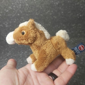 Keychain Horse plush vintage. Brown Horse Trudi Sweet Collection. Keychain horse plush brown horse Keychain. Stuffed animal horse charm