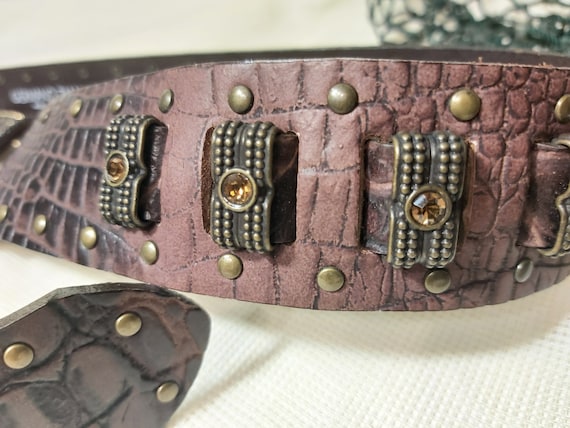 Germano Zama vintage belt. Burgundy vintage real … - image 2