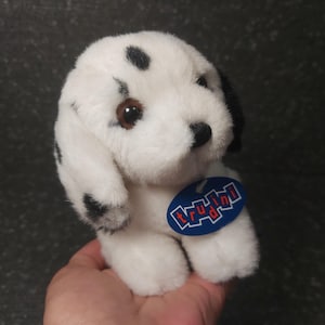 Puppy Dalmatian stuffed vintage. Dog Dalmatian Trudi. Vintage plush Dalmatian Trudini. Vintage puppy stuffed animal. Vintage Dalmatian plush