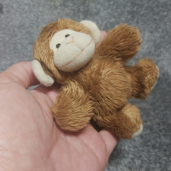 Plush monkey Trudi Vintage. Baby Monkey plush Trudi Sweet Collection. Keychain monkey plush beige monkey. Stuffed animal vintage monkey