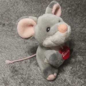 Knaagdiermuis pluche vintage. Trudi Muis knuffel. Knuffeldier Muis vintage. Knaagdier gevulde vintage muis