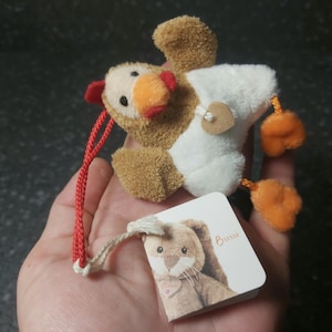 Vintage Huhn Trudi Sorrisotti. Vogel Keychain Huhn Plüsch Küken. Kuscheltier Vintage Henne Trudi Sweet Collection Stil Plüsch Henne Charm