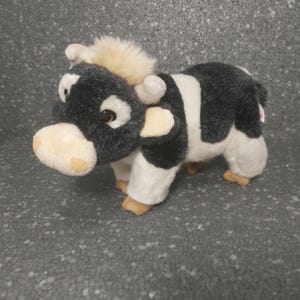 Cow stuffed vintage. Black white cow Trudi. Vintage plush cow. Vintage cow stuffed animal. Holstein friesian cow stuffed. Black cow plush