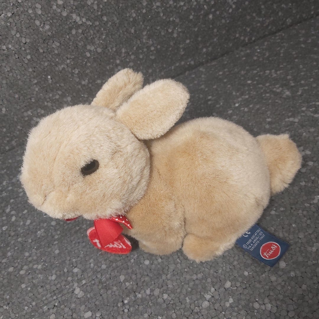 Beige Rabbit Plush Vintage. Beige Bunny Trudi. Vintage Beige Rabbit ...