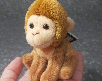 Small Monkey plush. Vintage Trudi. Baby Monkey stuffed animal. Small Monkey vintage plush. Trudi Sweet Collection Baby monkey vintage