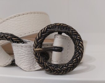 Ceinture Vintage GIANFRANCO FERRE En Cuir Marron - Taille 73/79 Cm - Parfait état