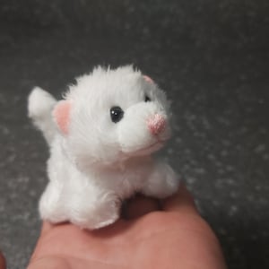 White Kitten plush. Trudi vintage. Small white kitten Trudi Sweet Collection. Small white Cat stuffed animal