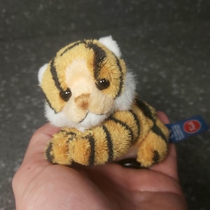 Tiger plush vintage. Tiger stuffed animal vintage tiger Trudi Sweet Collection. Baby tiger vintage plush Small tiger Vintage cub plush