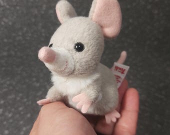 Keychain Mouse plush vintage. Rodent Mouse stuffed animal vintage Mouse Trudi Sweet Collection. Baby Mouse vintage. Elephant shrew stuffed