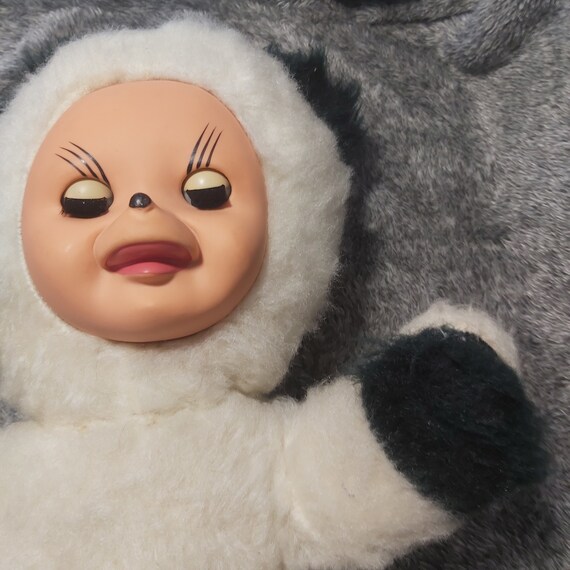 ヴィンテージ ラバーフェイス ぬいぐるみ人形 ブルーアイズ