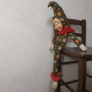 Vintage Harlequin stuffed doll. Rubber face clown doll. Vintage stuffed clown doll Harlequin. Vintage stuffed clown Harlequin rubber face