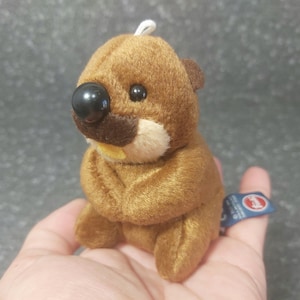 Keychain beaver plush Trudi. Marmot vintage. Beaver Trudi Sweet Collection. Small beaver stuffed animal vintage marmot Keychain Rodent plush