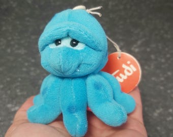 Blue octopus plush Trudi vintage. Small octopus Trudi Sweet Collection. Keychain octopus stuffed animal. Keychain fish plush. Charm octopus