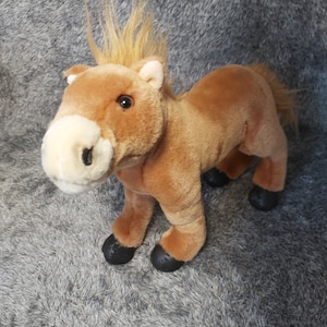 Chestnut horse plush. Stuffed chestnut horse. Stuffed animal chestnut horse plush