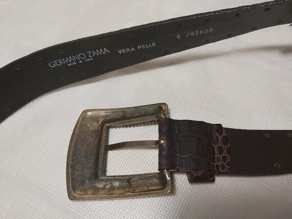 Germano Zama vintage belt. Burgundy vintage real … - image 5