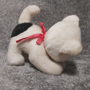 White black kitten plush. Vintage Trudi. Kitten stuffed animal vintage. Kitten vintage plush Kitten Trudini