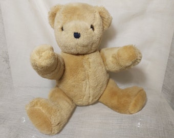 Fully jointed teddy bear. Jointed vintage plush teddy bear. Jointed teddy bear. Vintage teddy bear