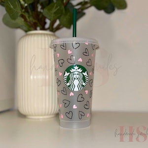 Personalised Starbucks Cup/heart Ombré Tumbler Cold Cup/coffee -  UK