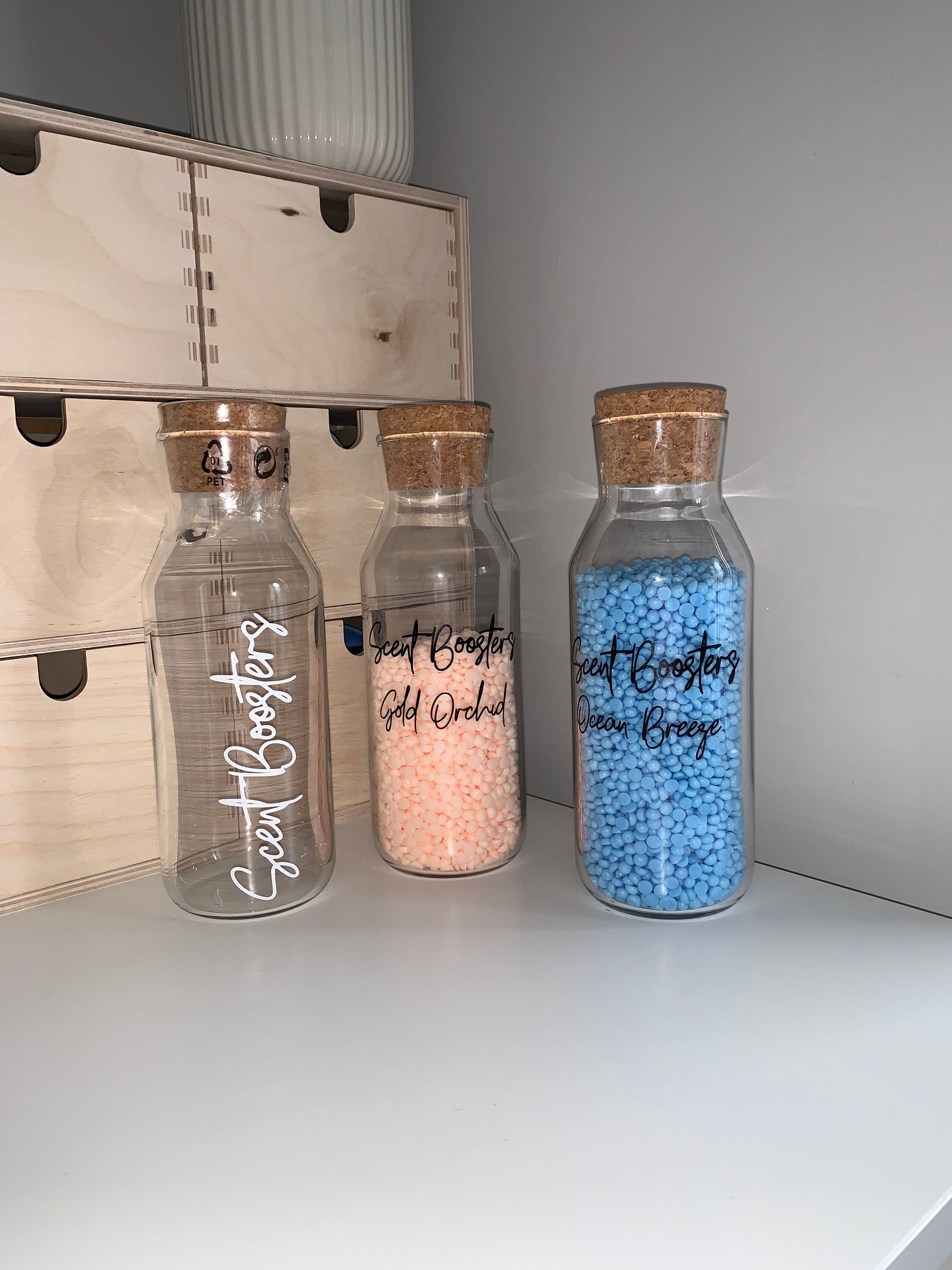 Personalised glass 500ml storage bottle cork lid storage jar Etsy