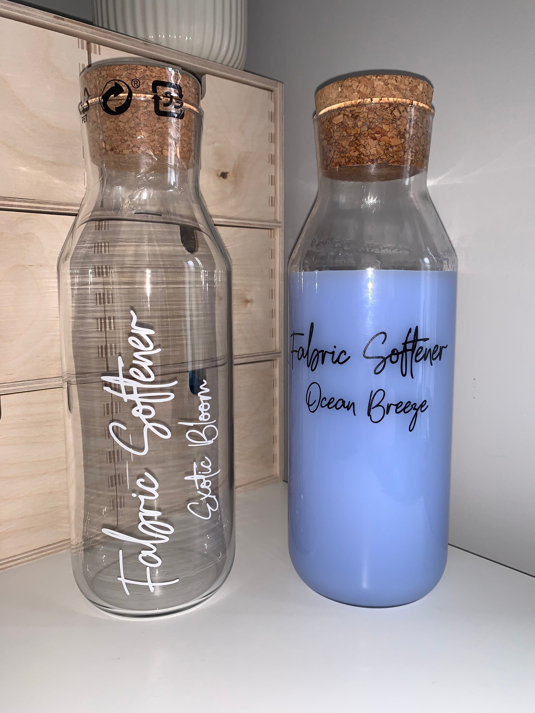 Personalised glass 1L storage bottle cork lid storage jar Etsy