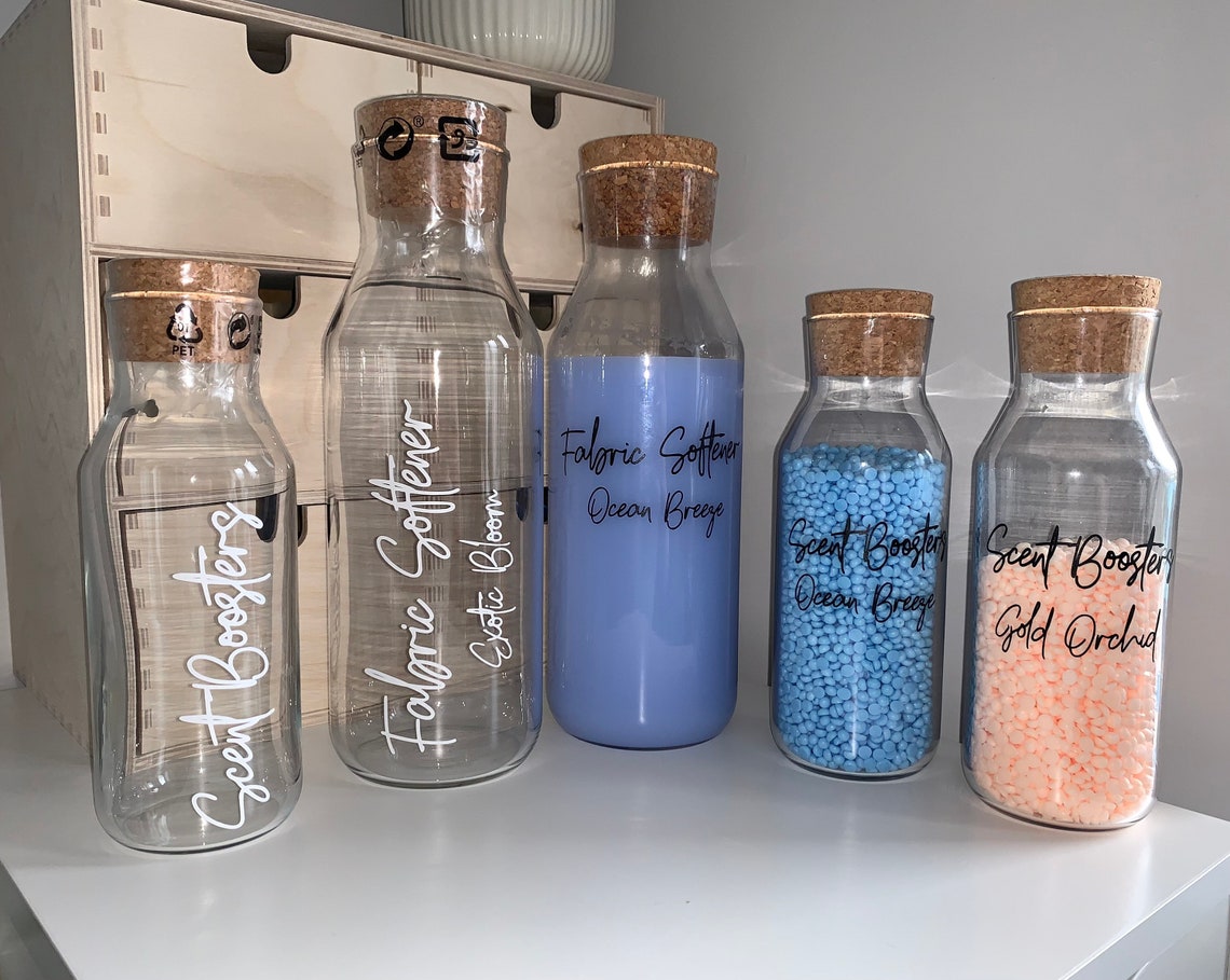 Personalised glass 500ml storage bottle cork lid storage jar Etsy