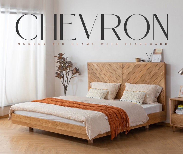 Chevron Low Pro Bedplatform Bed Chevron Bed Frame Modern Etsy