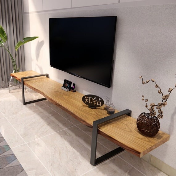 Live Edge Wood Media Console, TV Stand Console, Media Entertainment Ca –  Strong Oaks Woodshop