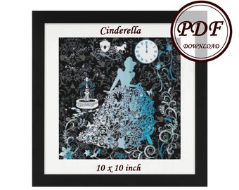Cinderella / Princess Silhouette / Cross Stitch PDF Pattern / Instant Download
