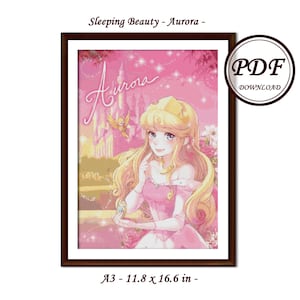 Sleeping Beauty - 2 sizes - / Princess / Cross Stitch PDF Pattern / Instant Download